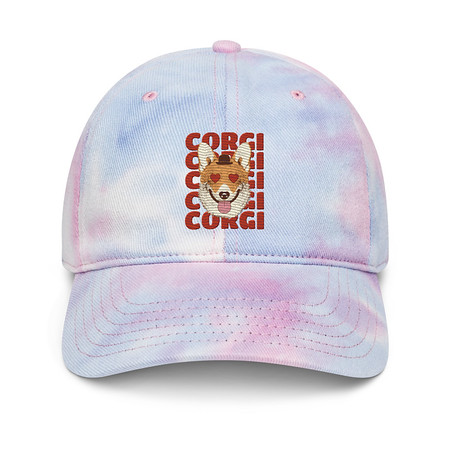 [ID: 480-G421] Corgi Loves - Cute Dog Tie-Dye Hat