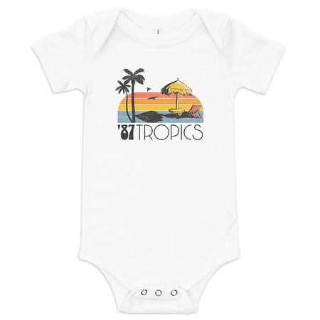 [ID: 308-G2] '87 Tropics Baby Short Sleeve One Piece