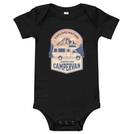 [ID: 308-G29] Adventure Campervan - Outdoor Baby Short Sleeve One Piece