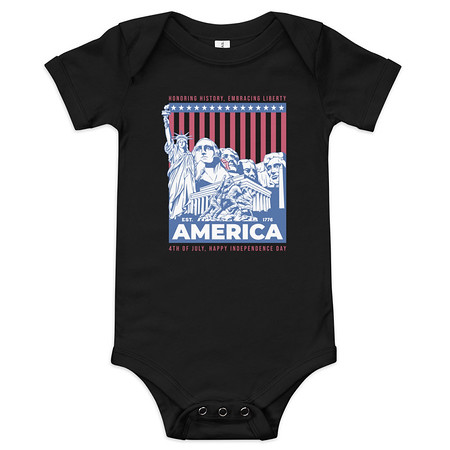 [ID: 308-G58] AMERICA (2) Baby Short Sleeve One Piece