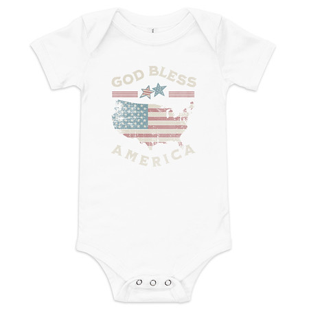 [ID: 308-G60] America - Land Of The Free Baby Short Sleeve One Piece