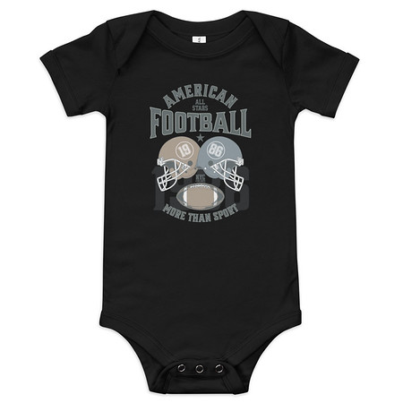 [ID: 308-G64] American All Star Football - Sports Helmet Baby Short Sleeve One Piece