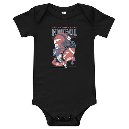 [ID: 308-G68] American Football - Athletic College League Baby Short Sleeve One Piece
