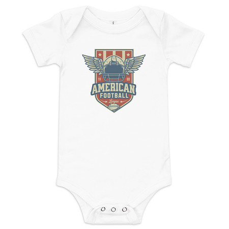 [ID: 308-G70] American Football League - Sports Helmet Baby Short Sleeve One Piece