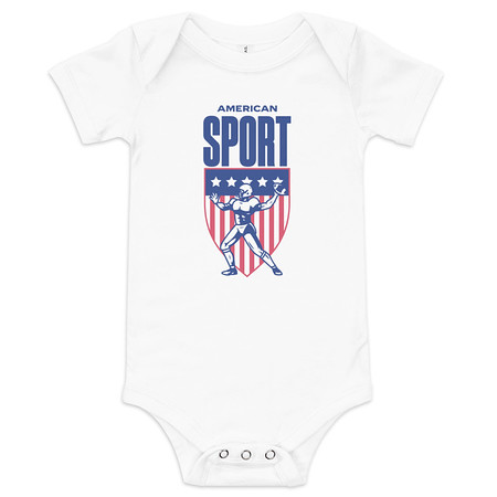[ID: 308-G71] American Football Sport Baby Short Sleeve One Piece