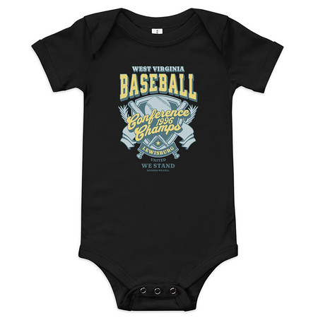 [ID: 308-G141] Baseball Conference Championships - Athlectic Badge Baby Short Sleeve One Piece