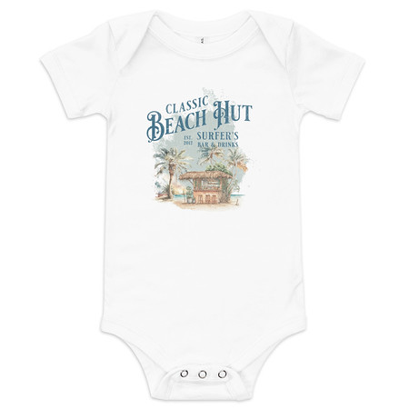 [ID: 308-G166] Beach Hut Baby Short Sleeve One Piece