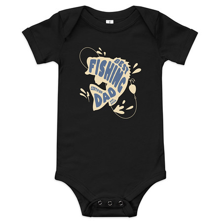[ID: 308-G187] Best Fishing Dad - Typography Baby Short Sleeve One Piece