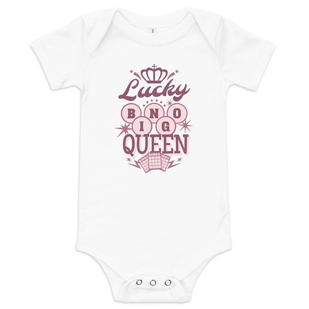 [ID: 308-G209] Bingo Queen - Retro Crown Baby Short Sleeve One Piece
