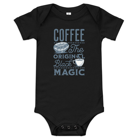 [ID: 308-G227] Black Magic Coffee - Simple Cup Baby Short Sleeve One Piece