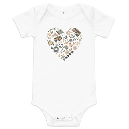[ID: 308-G248] Boho Girl Poster Baby Short Sleeve One Piece
