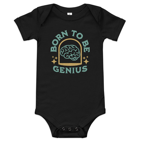 [ID: 308-G260] Born To Be Genius - Brain Baby Short Sleeve One Piece
