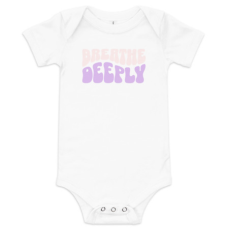 [ID: 308-G283] Breathe Deeply Baby Short Sleeve One Piece