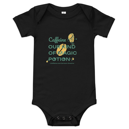 [ID: 308-G307] Caffeine Cartoon Baby Short Sleeve One Piece