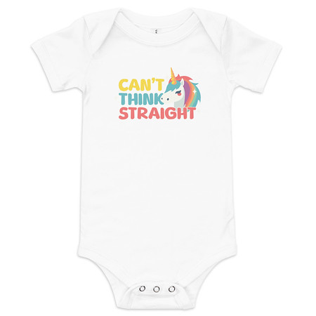 [ID: 308-G328] Can't Think Straight (2) Baby Short Sleeve One Piece