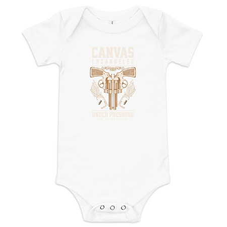 [ID: 308-G332] Canvas Los Angeles under pressure Baby Short Sleeve One Piece