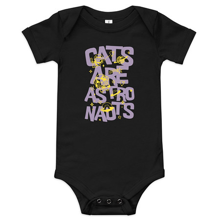 [ID: 308-G346] Cats are Astronauts Baby Short Sleeve One Piece