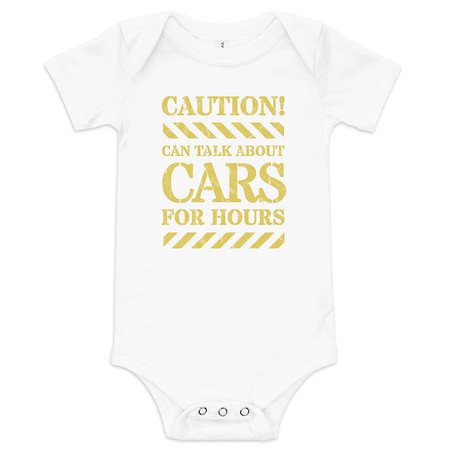 [ID: 308-G351] Caution Signs - Yellow Traffic Sign Baby Short Sleeve One Piece