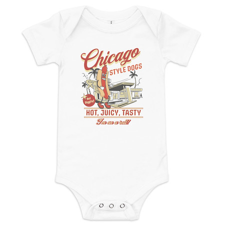 [ID: 308-G364] Chicago Style Hot Dogs Baby Short Sleeve One Piece