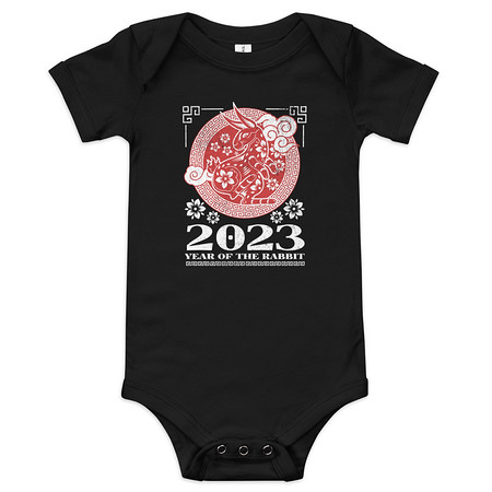 [ID: 308-G368] Chinese Lunar Year - Rabbit Baby Short Sleeve One Piece
