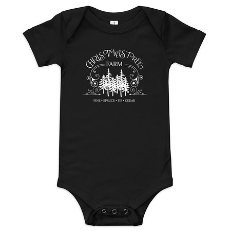 [ID: 308-G377] Christmas Tree Farm Baby Short Sleeve One Piece