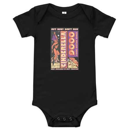 [ID: 308-G378] Cinderella 9000 - Retro Astronaut Baby Short Sleeve One Piece