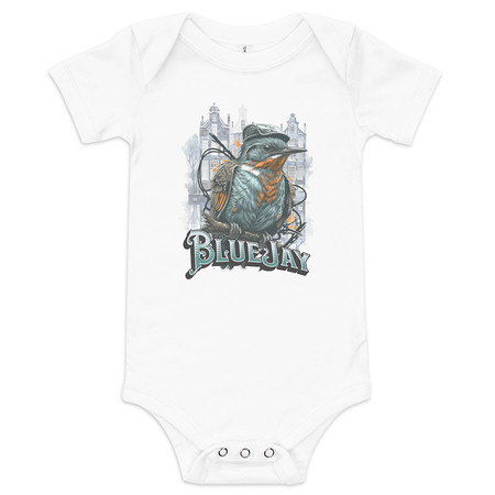 [ID: 308-G381] Classic Bird  Baby Short Sleeve One Piece