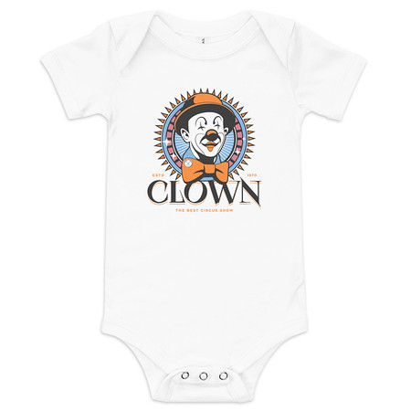 [ID: 308-G388] CLOWN LOGO Baby Short Sleeve One Piece
