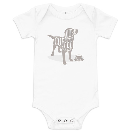 [ID: 308-G399] Coffee Dog Baby Short Sleeve One Piece