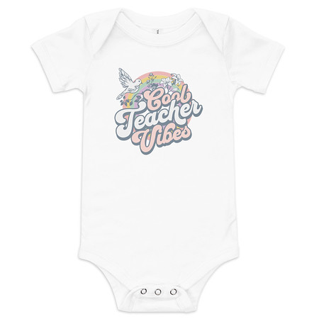 [ID: 308-G418] Cool Teacher Vibes Baby Short Sleeve One Piece