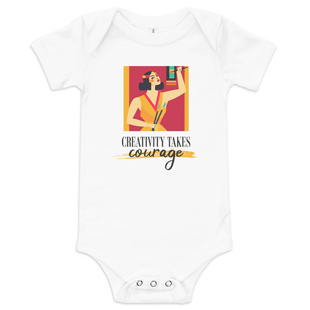 [ID: 308-G434] Creativity Takes Courage Baby Short Sleeve One Piece