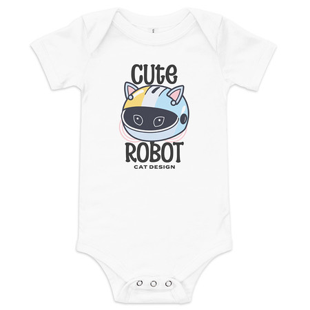 [ID: 308-G451] Cute Cat - AI Baby Short Sleeve One Piece
