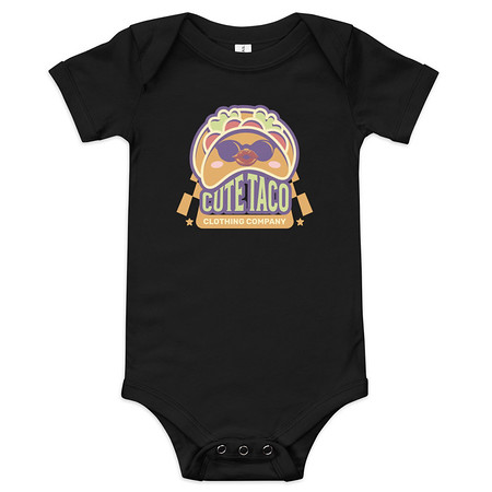 [ID: 308-G454] Cute Taco - Colorful Mexican Tortilla Baby Short Sleeve One Piece