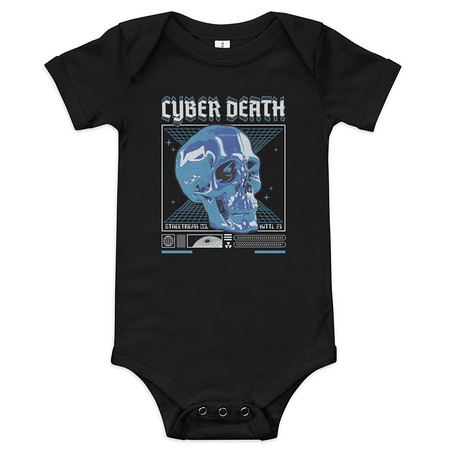 [ID: 308-G457] Cyber Death - Skull Baby Short Sleeve One Piece