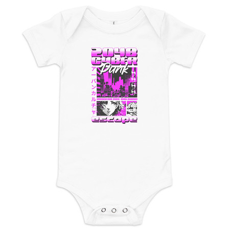 [ID: 308-G458] Cyber Punk Escape - Japanese Anime Baby Short Sleeve One Piece