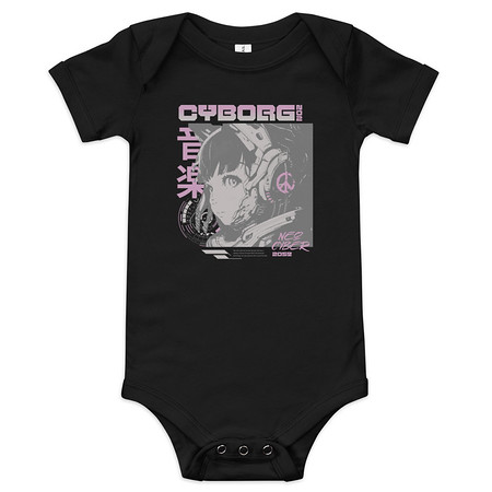 [ID: 308-G459] Cyborg - Y2k Style Baby Short Sleeve One Piece