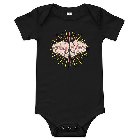 [ID: 308-G463] Dads Rule Baby Short Sleeve One Piece