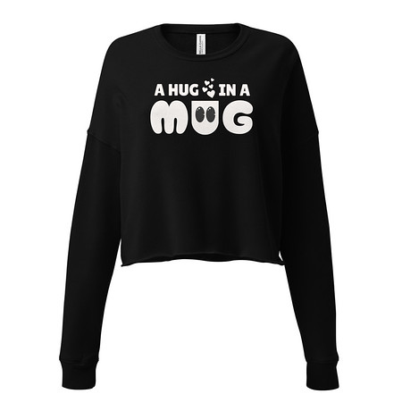 [ID: 316-G17] A Hug in a Mug - Funny Cartoon Women's Cropped Sweatshirt