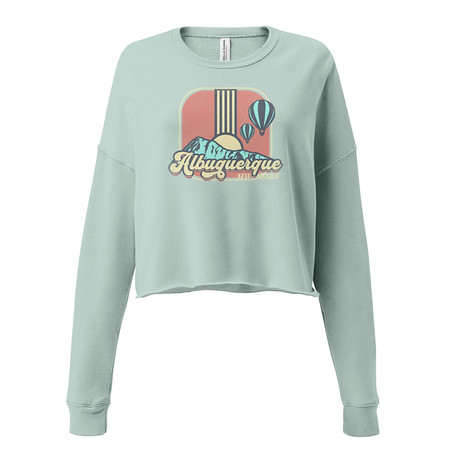 [ID: 316-G36] Albuquerque - Retro Hot Air Baloon Women's Cropped Sweatshirt