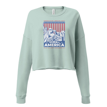 [ID: 316-G58] AMERICA (2) Women's Cropped Sweatshirt