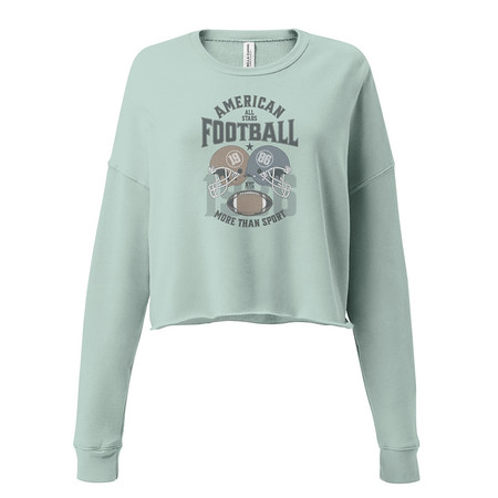 [ID: 316-G64] American All Star Football - Sports Helmet Women's Cropped Sweatshirt