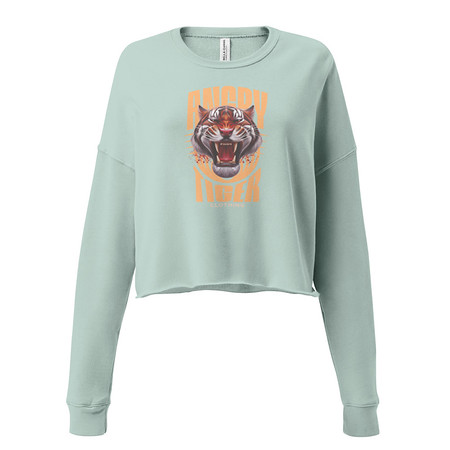 [ID: 316-G85] Angry Tiger - AI Women's Cropped Sweatshirt