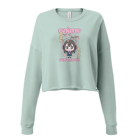 [ID: 316-G86] Anime and Music Women's Cropped Sweatshirt