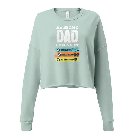 [ID: 316-G120] Awesome Dad Checklist Women's Cropped Sweatshirt