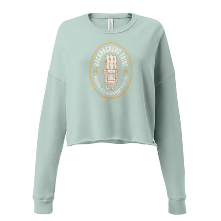 [ID: 316-G125] Backpackers Tribe - Adventure Badge Women's Cropped Sweatshirt