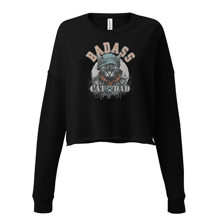 [ID: 316-G129] BADASS CAT DAT Women's Cropped Sweatshirt