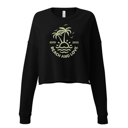 [ID: 316-G161] Beach and Love Women's Cropped Sweatshirt