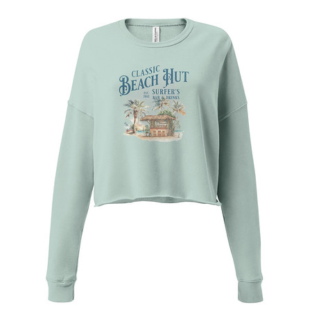 [ID: 316-G166] Beach Hut Women's Cropped Sweatshirt