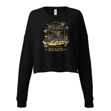 [ID: 316-G167] Beach Life - Outdoor Women's Cropped Sweatshirt