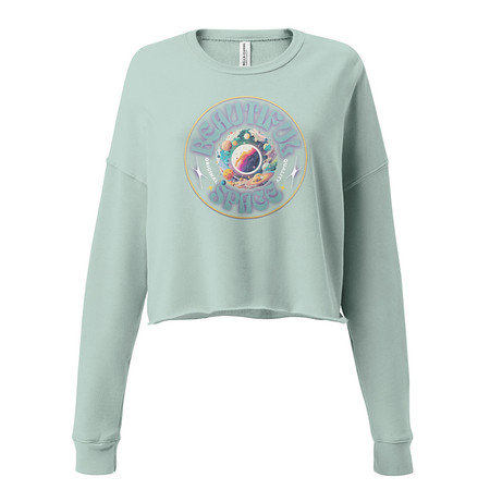 [ID: 316-G173] Beautiful Space Women's Cropped Sweatshirt